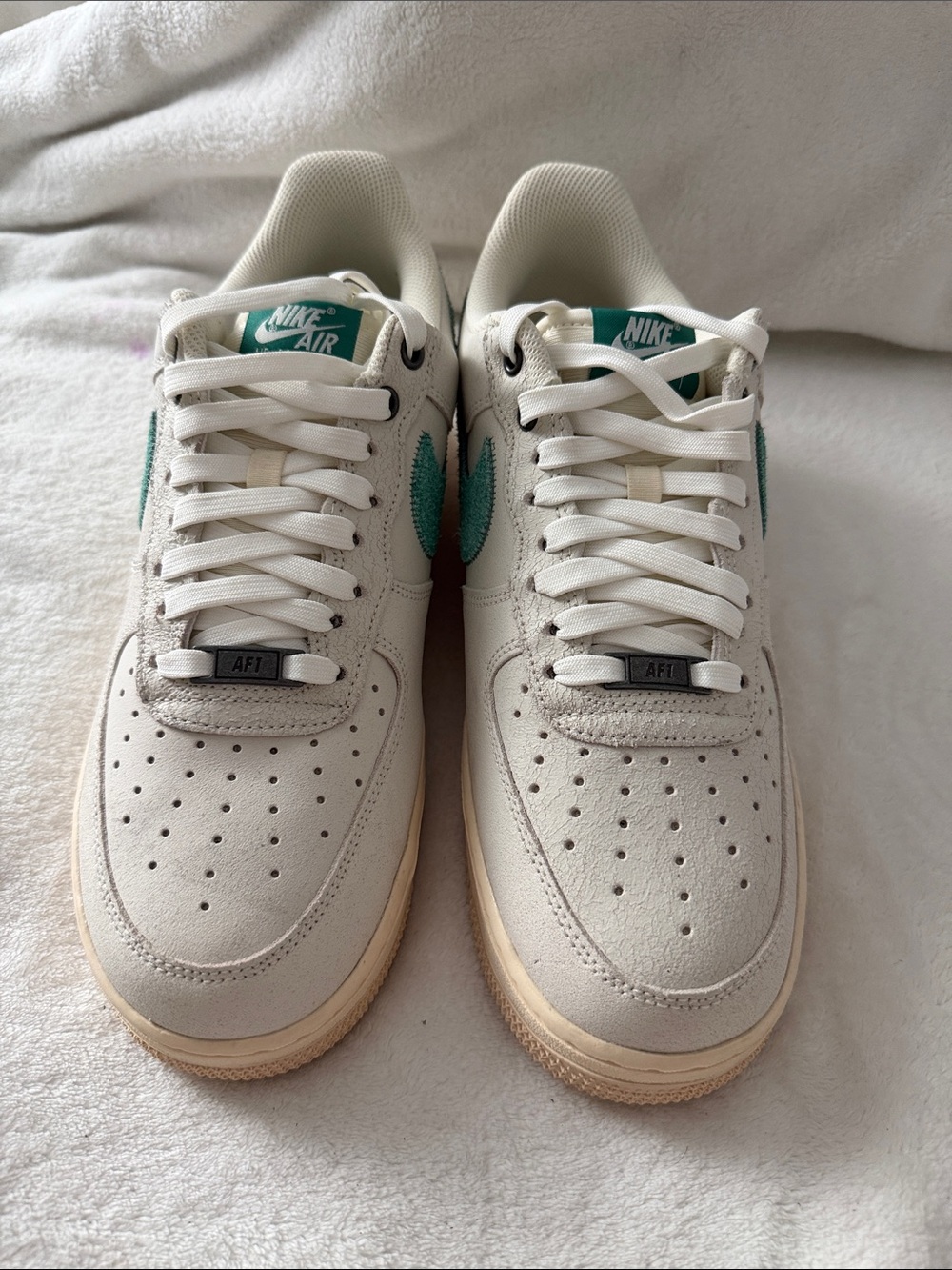 Nike Air Force 1 Low White Green Breathable Men's Classic Athletic Sneakers